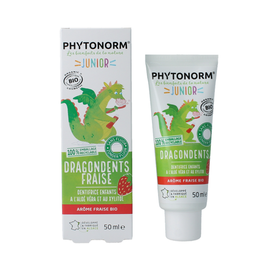 Phytonorm Dragondent tandpasta kind aardbei 50 Milliliter