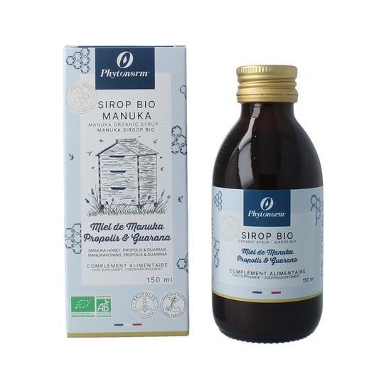 Phytonorm Manukahoning propolis & guarana siroop bio 150 Milliliter