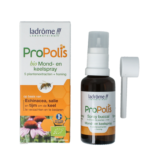 Ladrome Propolis keel- en mondspray bio 30 Milliliter