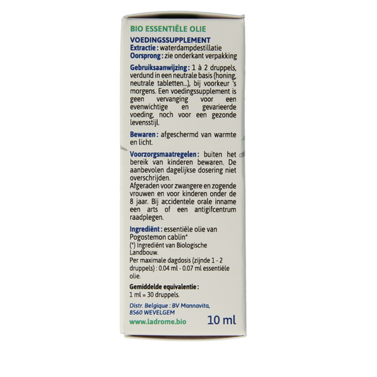 Ladrome Patchouli olie bio 10 Milliliter