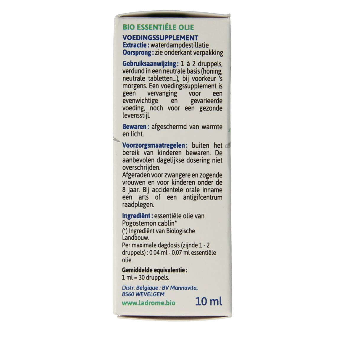 Ladrome Patchouli olie bio 10.00 Milliliter