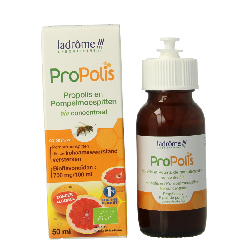 Ladrome Propolis pompelmoes pit concentraat bio 50 Milliliter