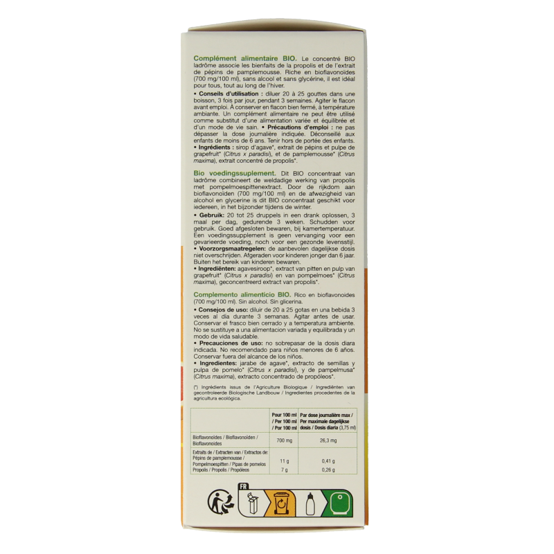 Ladrome Propolis pompelmoes pit concentraat bio 50 Milliliter