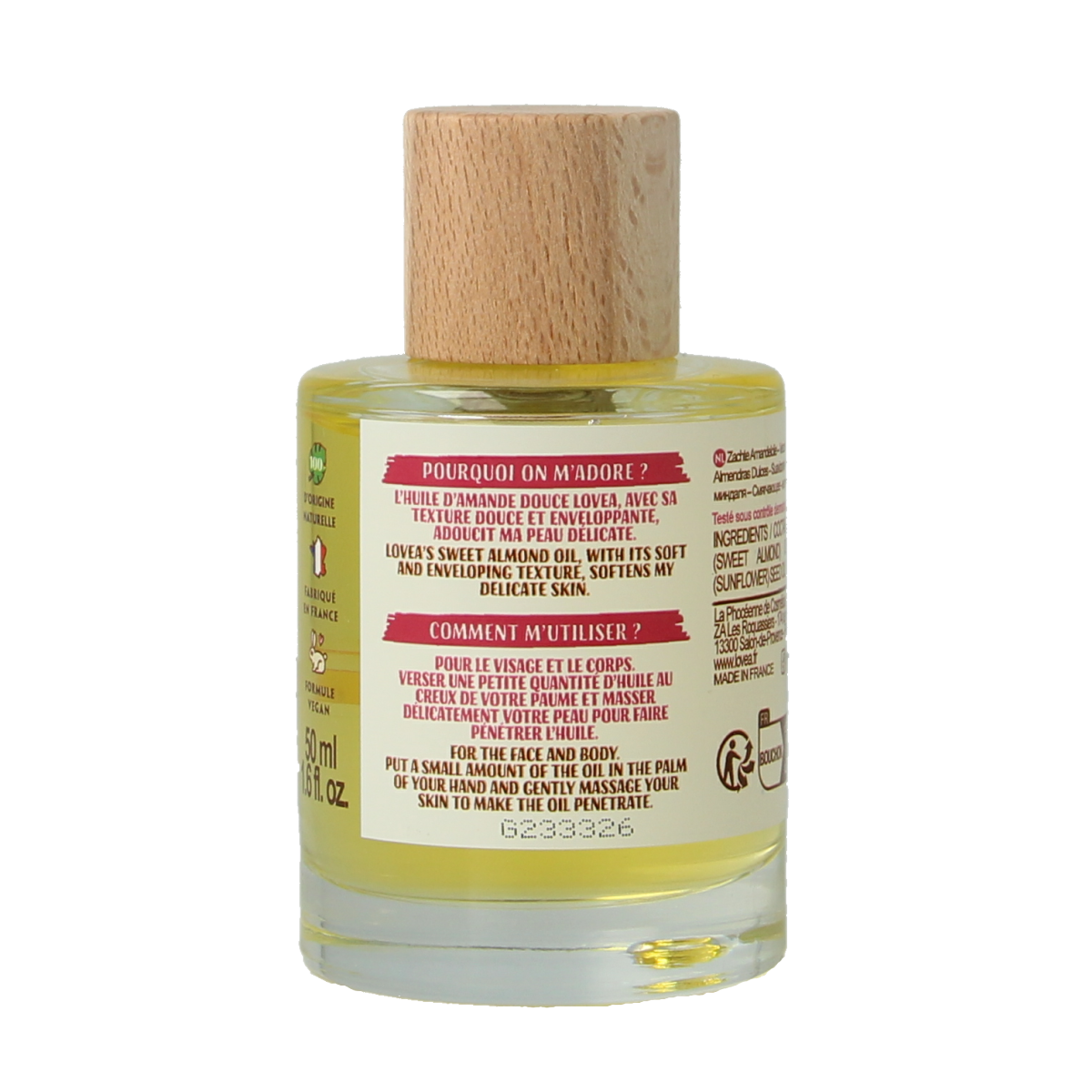 Lovea Sweet almond oil softens 50 Milliliter