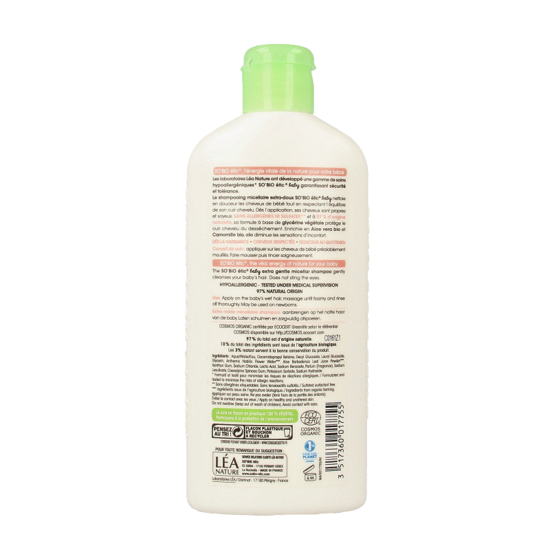 So Bio Etic Baby shampoo micellair 250 Milliliter