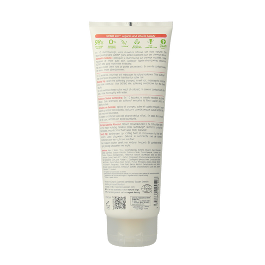 So Bio Etic Shampoo almond milk rice proteins 250 Milliliter