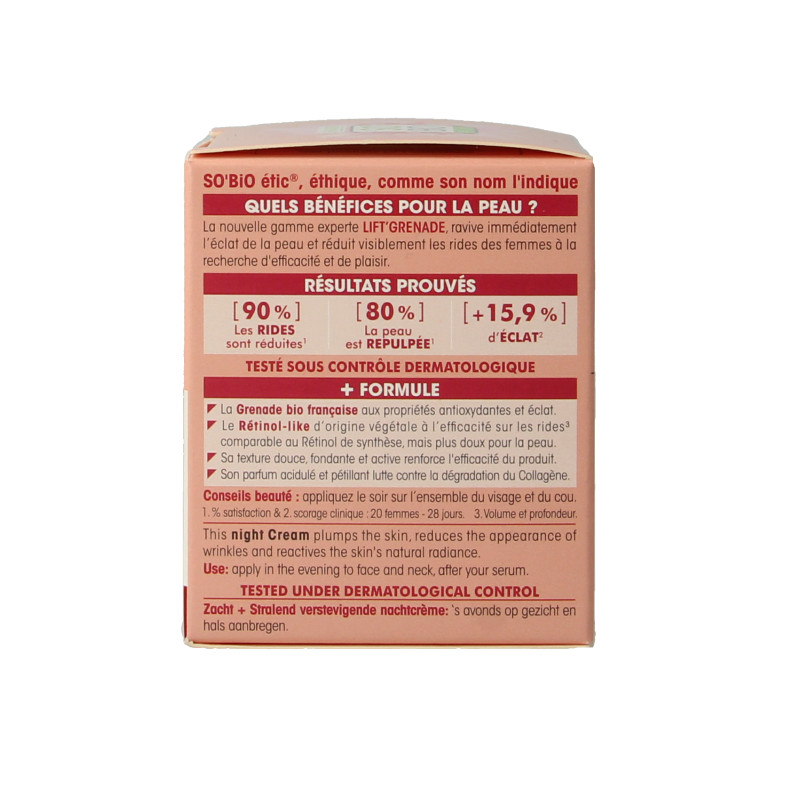 So Bio Etic Lift grenade night cream 50 Milliliter