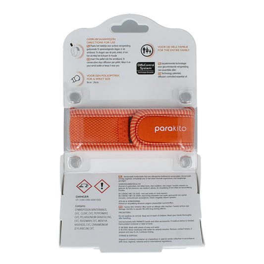 Parakito Anti mug armband volwassenen oranje 1.00 Stuks