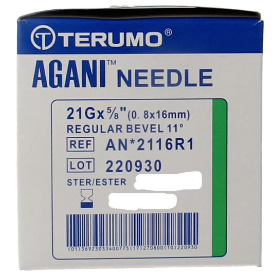 Terumo Injectienaald 21G groen 0.8 x 16 100 Stuks