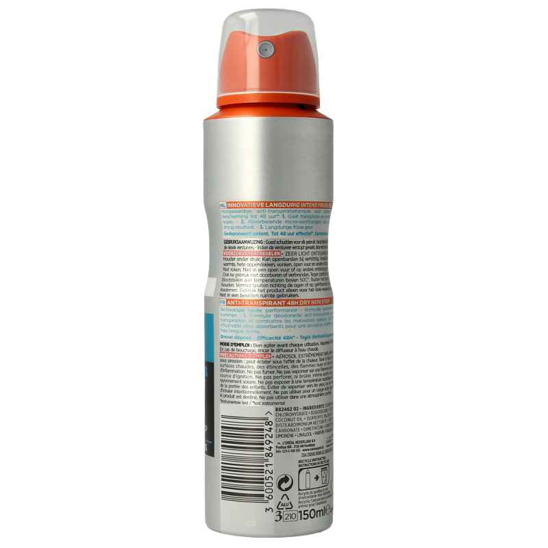 Men Expert Deodorant spray fresh extreme 150 Milliliter