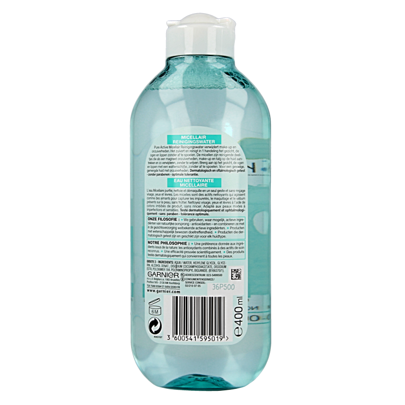 Garnier SkinActive pure active micellair reinigingswater 400 Milliliter