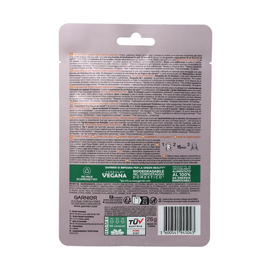 Garnier Skin act tissue masker kamille& hyaluronzuur 1.00 Stuks