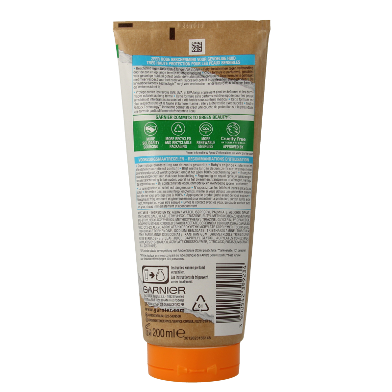 Ambre Solaire Sensitive melk SPF50+ 200 Milliliter