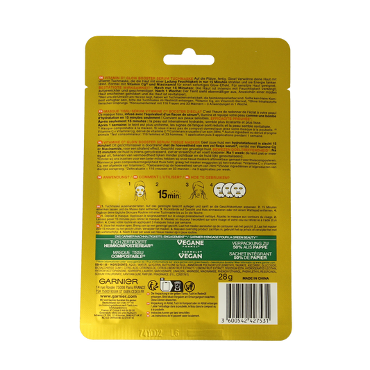 Garnier SkinActive vitamine C sheet mask 28.00 Gram