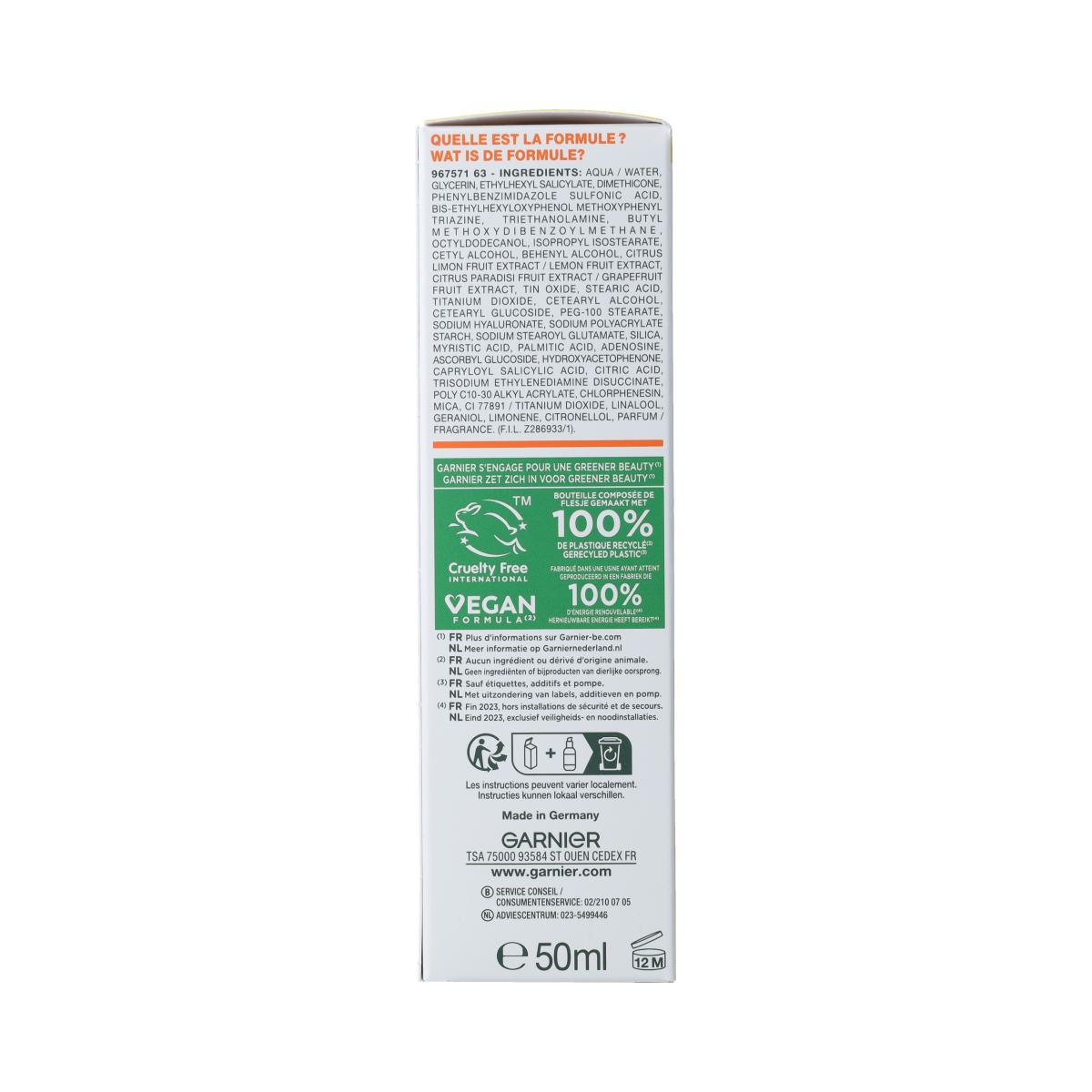 Garnier SkinActive vitamine C serum cream SPF25 50.00 Milliliter
