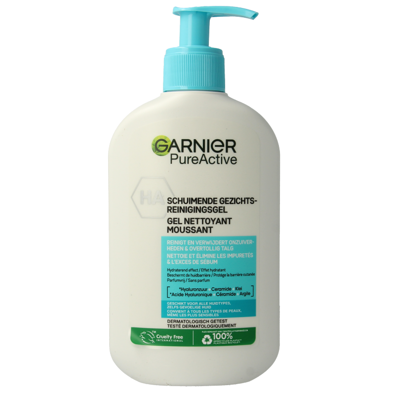 Garnier Pureactive hydraterende gezichtsreiniging 250 Milliliter