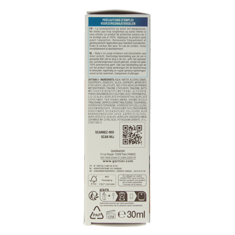 Ambre Solaire Sensitive face serum SPF50+ 30 Milliliter