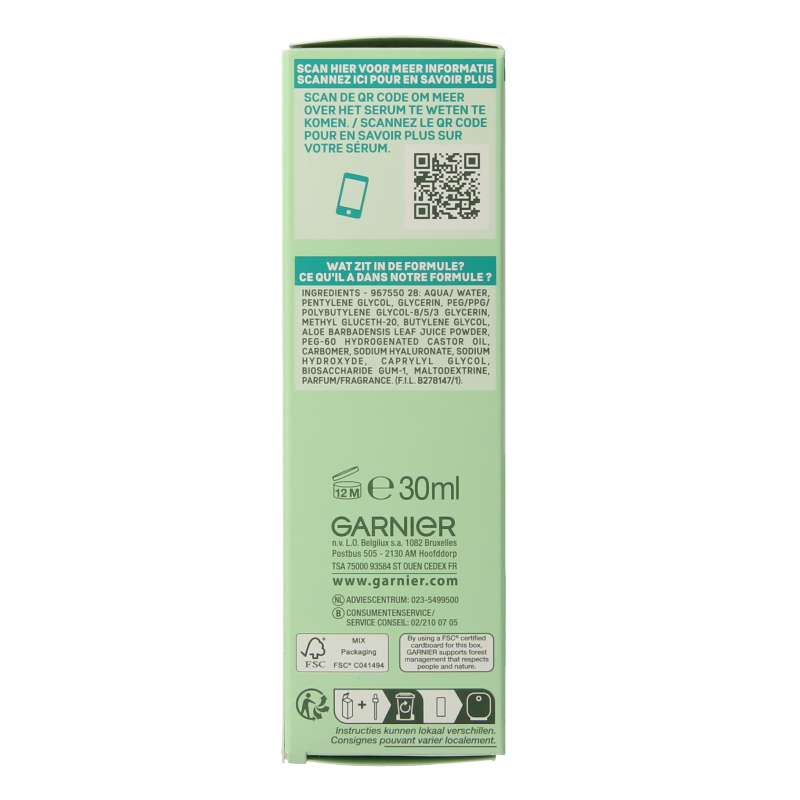 Garnier SkinActive serum hyaluronzuur aloe vera 30 Milliliter