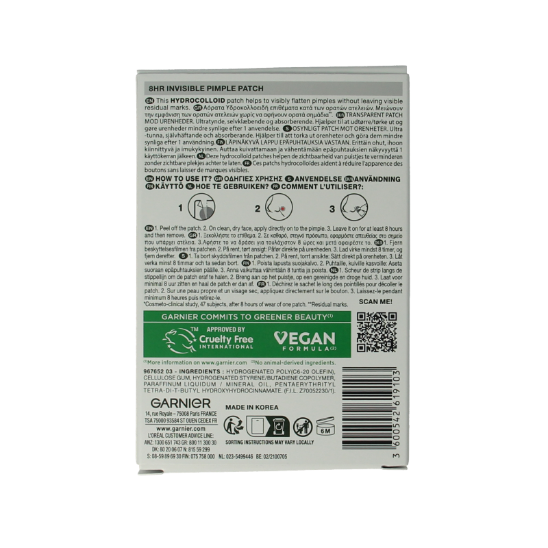 Garnier Pureactive pimple patch 22 Stuks