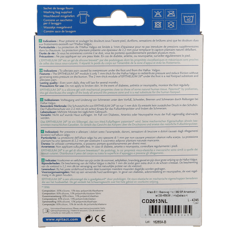 Epitact Voetzoolkussentjes dubbel maat 42/45 2 Stuks