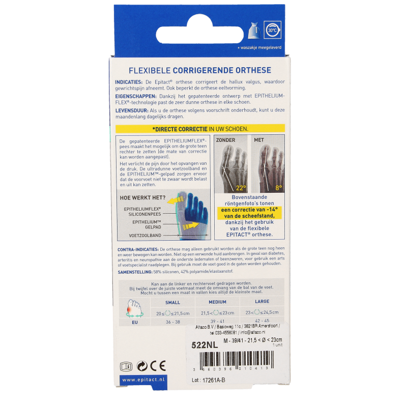 Epitact Hallux valgus corrigerende orthese maat 39/41 1 Stuks