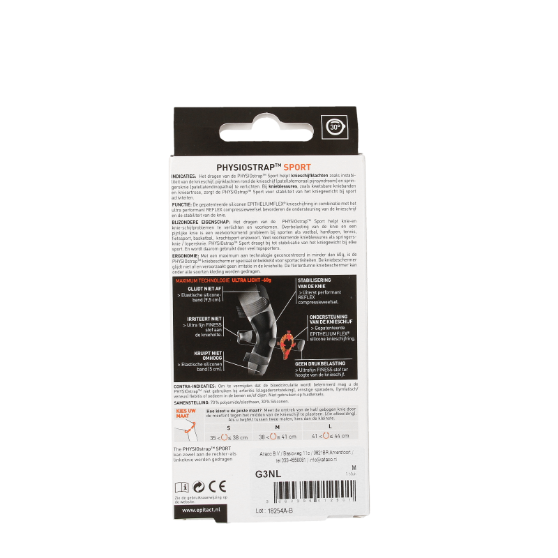 Epitact Knie physiostrap sport maat M 1 Stuks