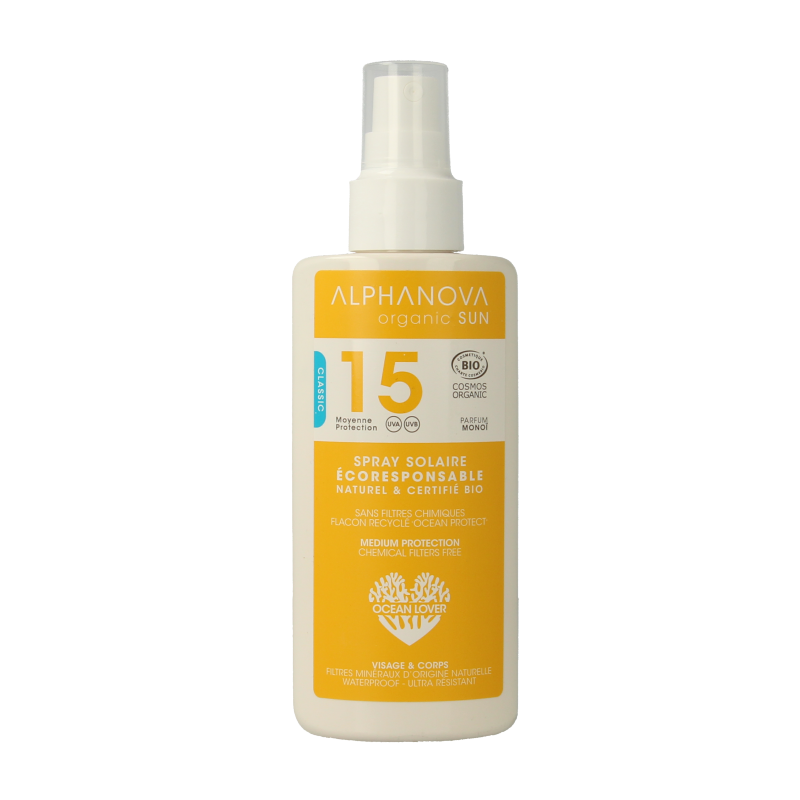 Alphanova Sun Sun bio spray SPF15 vegan 125 Milliliter