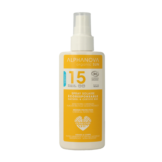 Alphanova Sun Sun bio spray SPF15 vegan 125 Milliliter