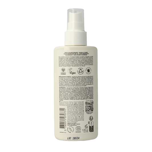 Alphanova Sun Sun bio kids spray SPF30 vegan 125 Milliliter