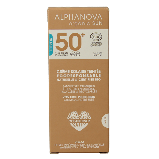 Alphanova Sun Sun bio tinted sunscreen cream golden SPF50+ 50 Gram