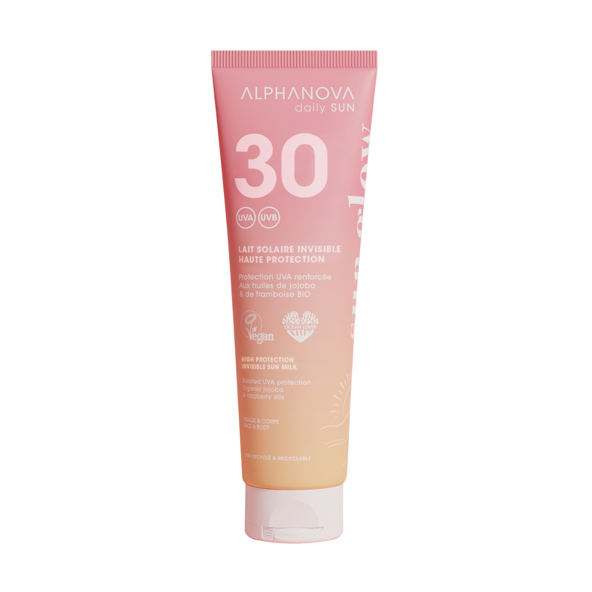 Alphanova Sun Invisible sun milk sun glow bio SPF30 150 Milliliter