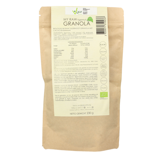 Vitiv Tijgernoot granola choc banaan bio 230.00 Gram