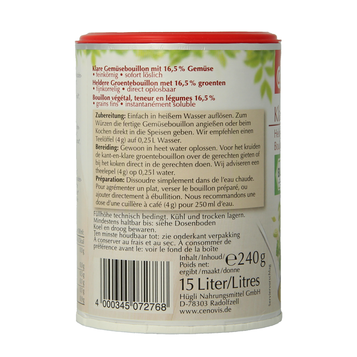 Cenovis Heldere bouillon bio 240.00 Gram