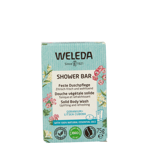 Weleda Shower bar geranium + litsea cubeba 75 Gram
