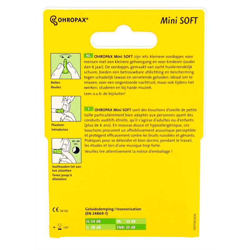 Ohropax Soft geluid mini 10 Stuks