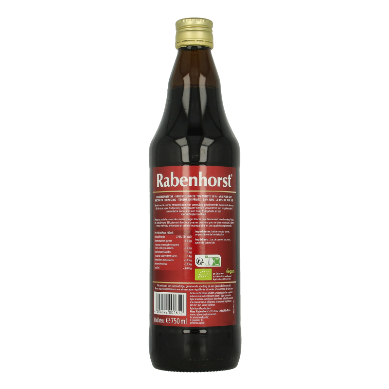 Rabenhorst Kersen nektar bio 750 Milliliter