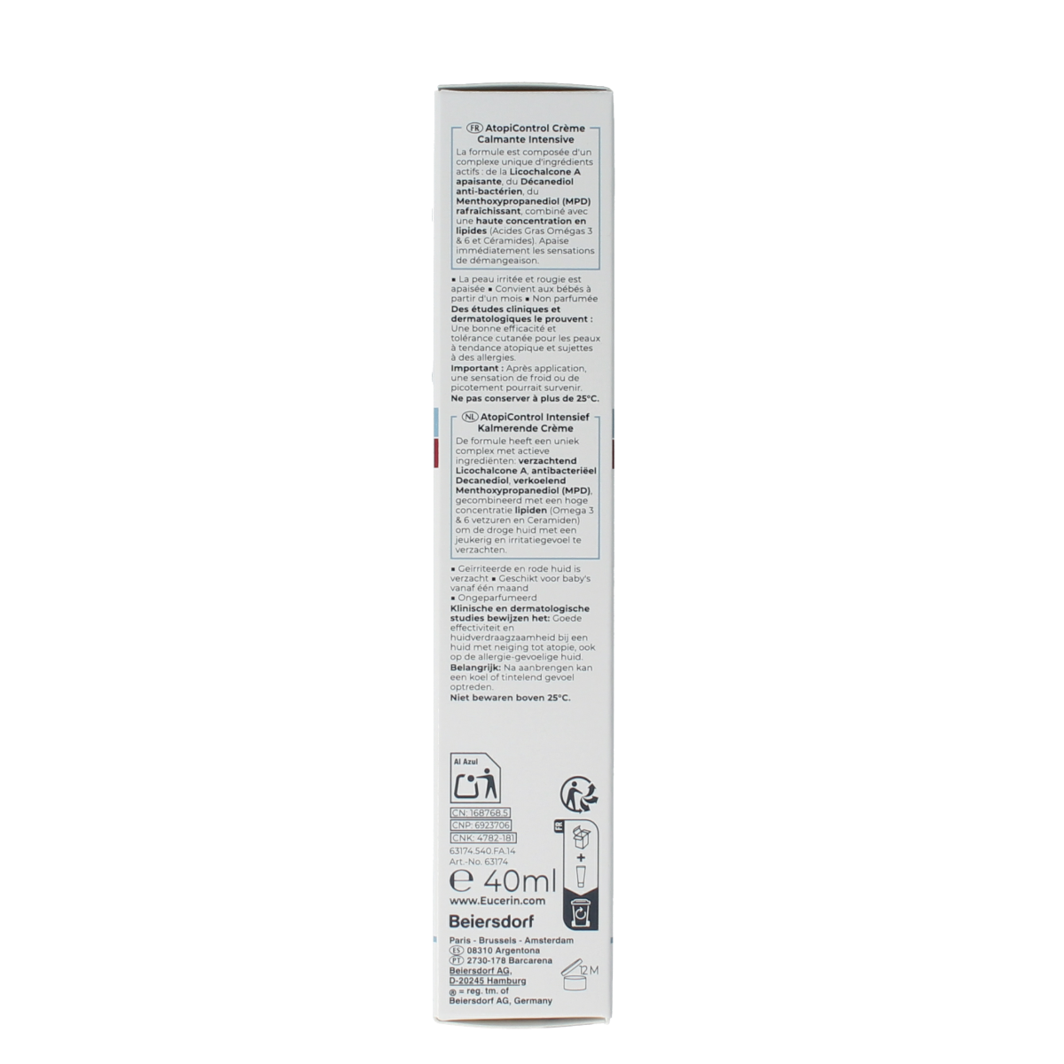 Eucerin Atopicontrol intensief kalmerende creme 40.00 Milliliter