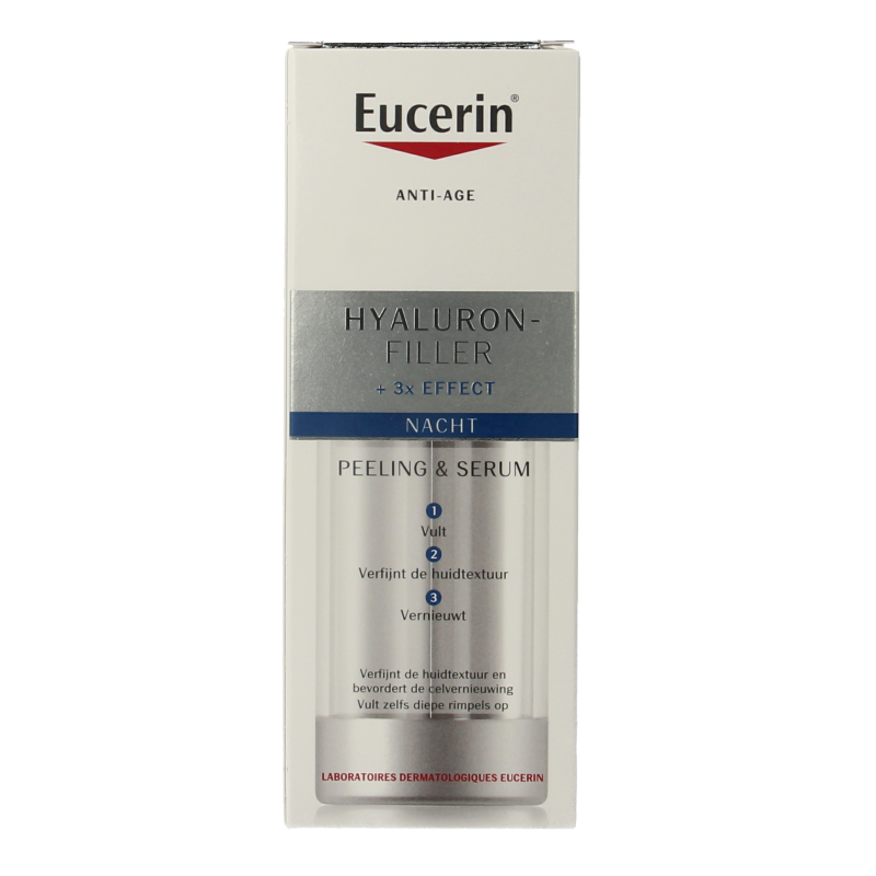 Eucerin Hyaluron-filler + 3x effect peeling & serum nacht 30 Milliliter