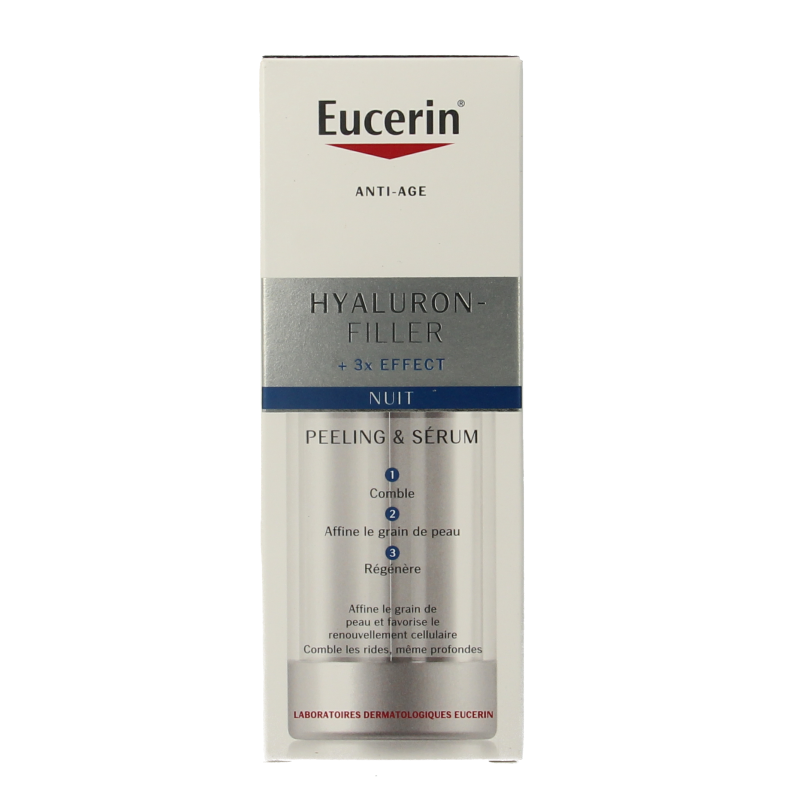 Eucerin Hyaluron-filler + 3x effect peeling & serum nacht 30 Milliliter