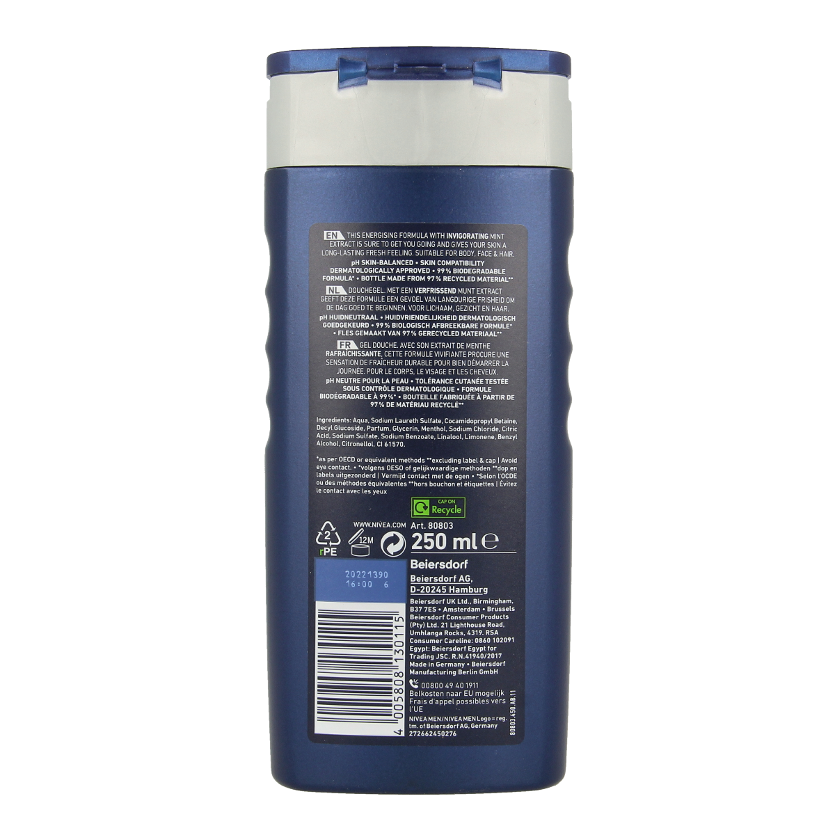 Nivea Men douchegel energy 250.00 Milliliter