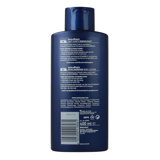Nivea Men bodylotion revitaliserend / hydraterend 400.00 Milliliter