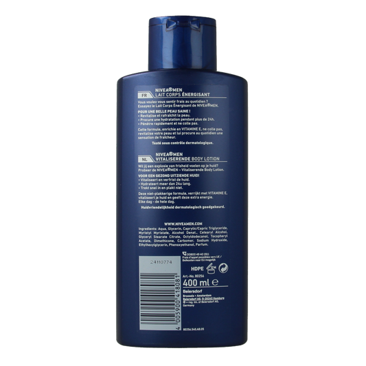 Nivea Men bodylotion revitaliserend / hydraterend 400.00 Milliliter