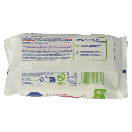 Nivea Verzachtende doekjes droge/gevoelige huid 25.00 Stuks