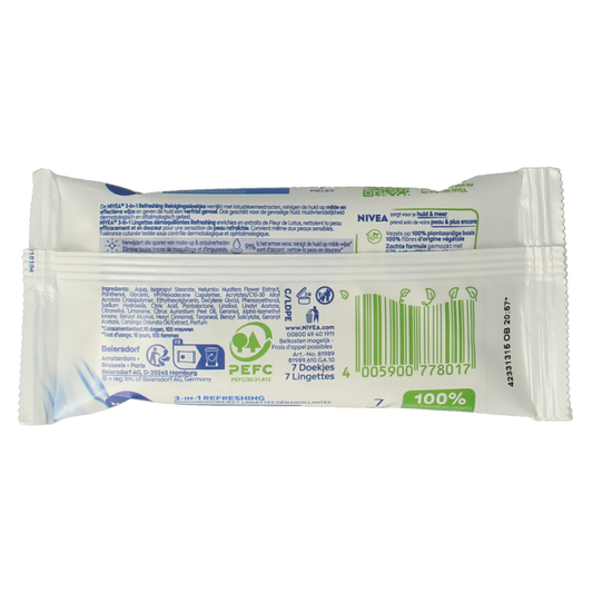 Nivea 3-in-1 Verfrissende doekjes mini 7 Stuks