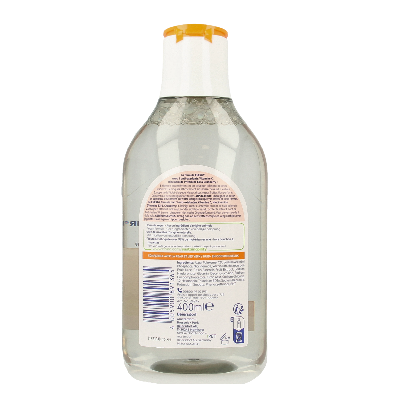 Nivea Micellair water energy met vitamine C 400 Milliliter