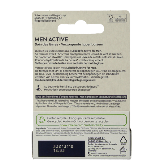 Labello Men active blister SPF15 4.8 Gram