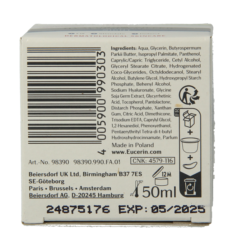 Eucerin Hyaluron filler 3x effect nachtcreme navulling 50 Milliliter
