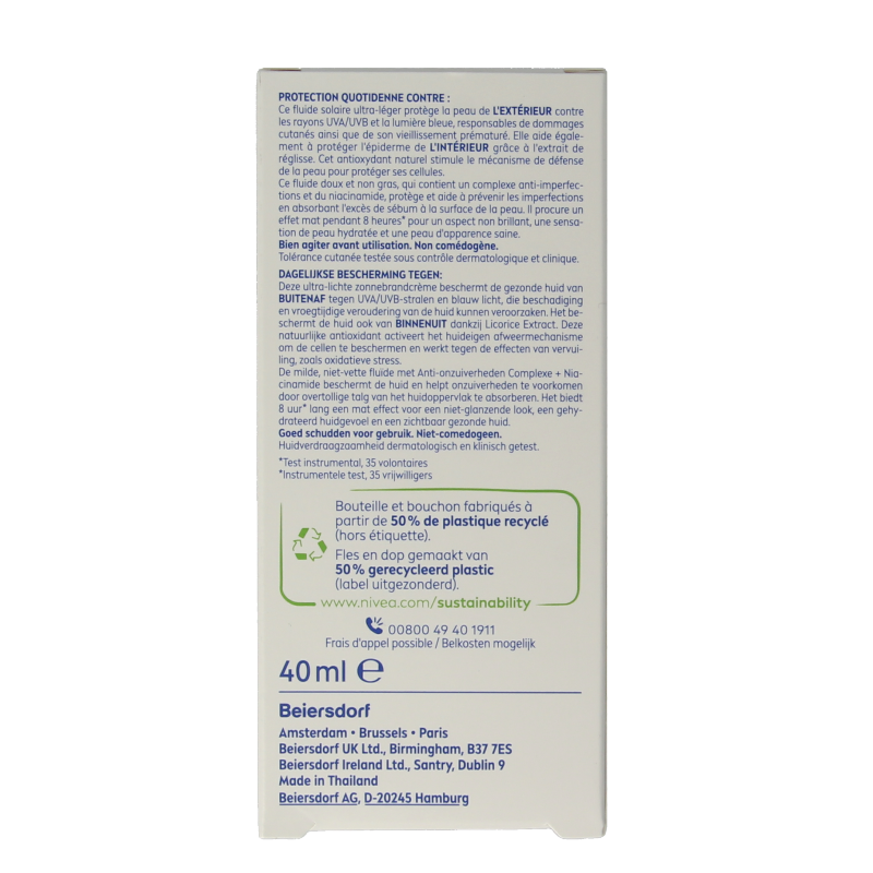 Nivea Sun face blemish control SPF50+ 40 Milliliter
