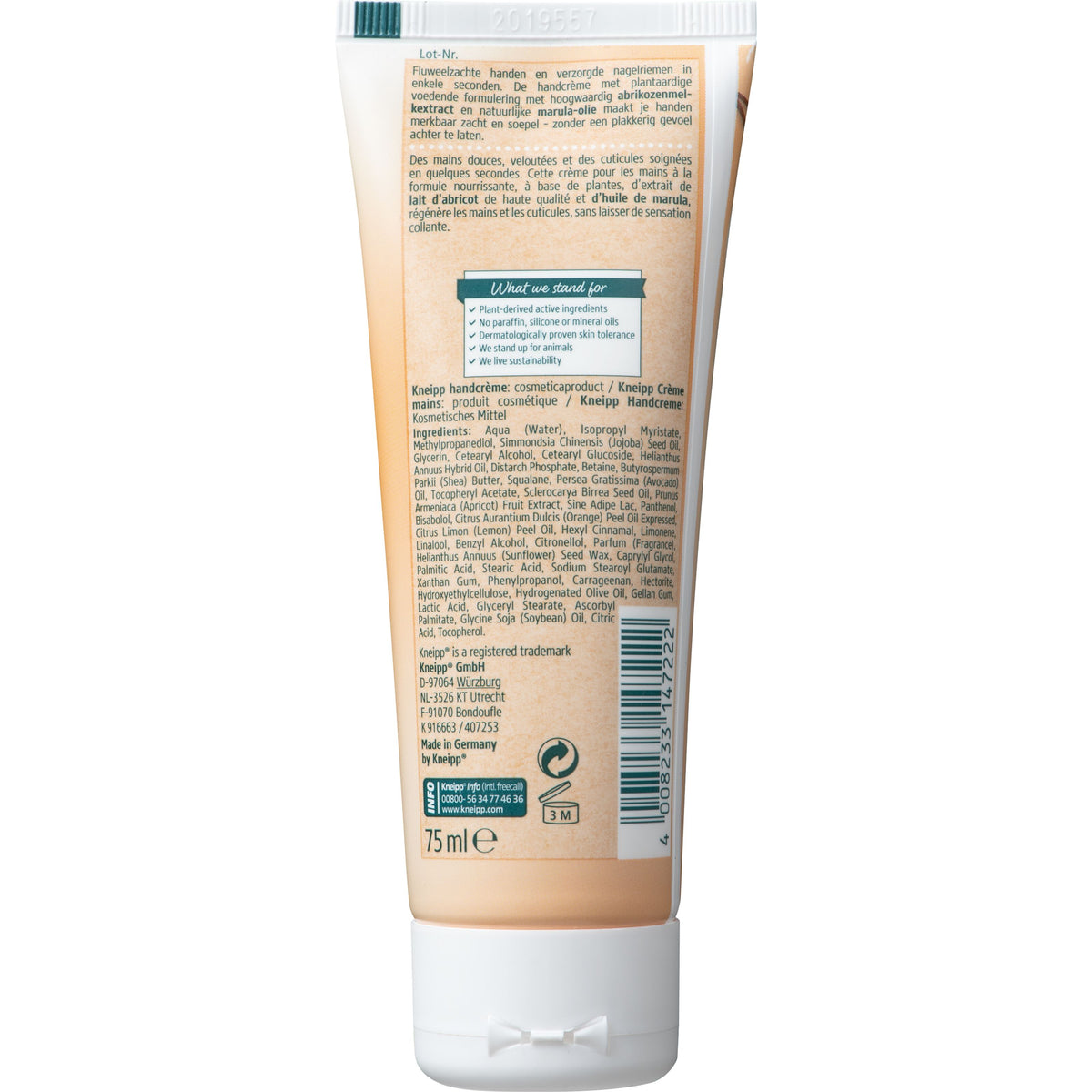 Kneipp Soft in seconds express hand & nail cream abrikoos 75 Milliliter