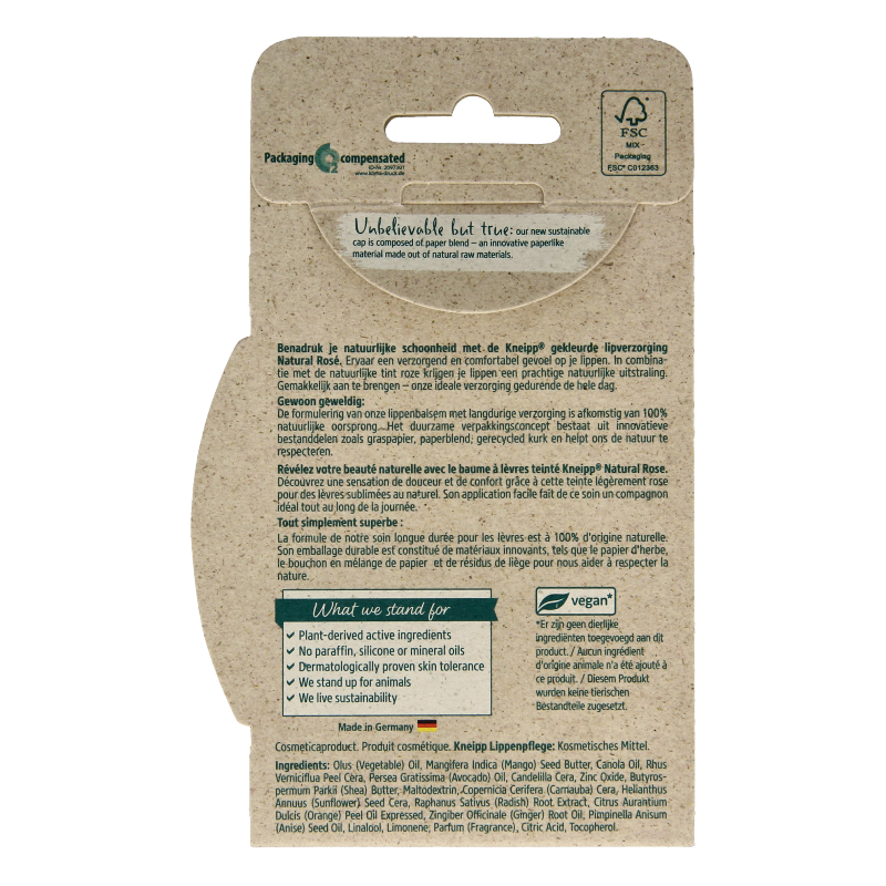 Kneipp Lipcare natural rose 3.5 Gram